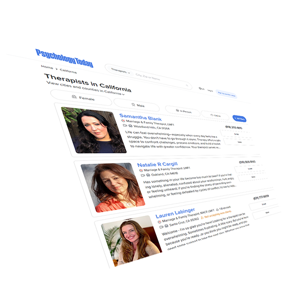 Psychology Today Therapist Directory California