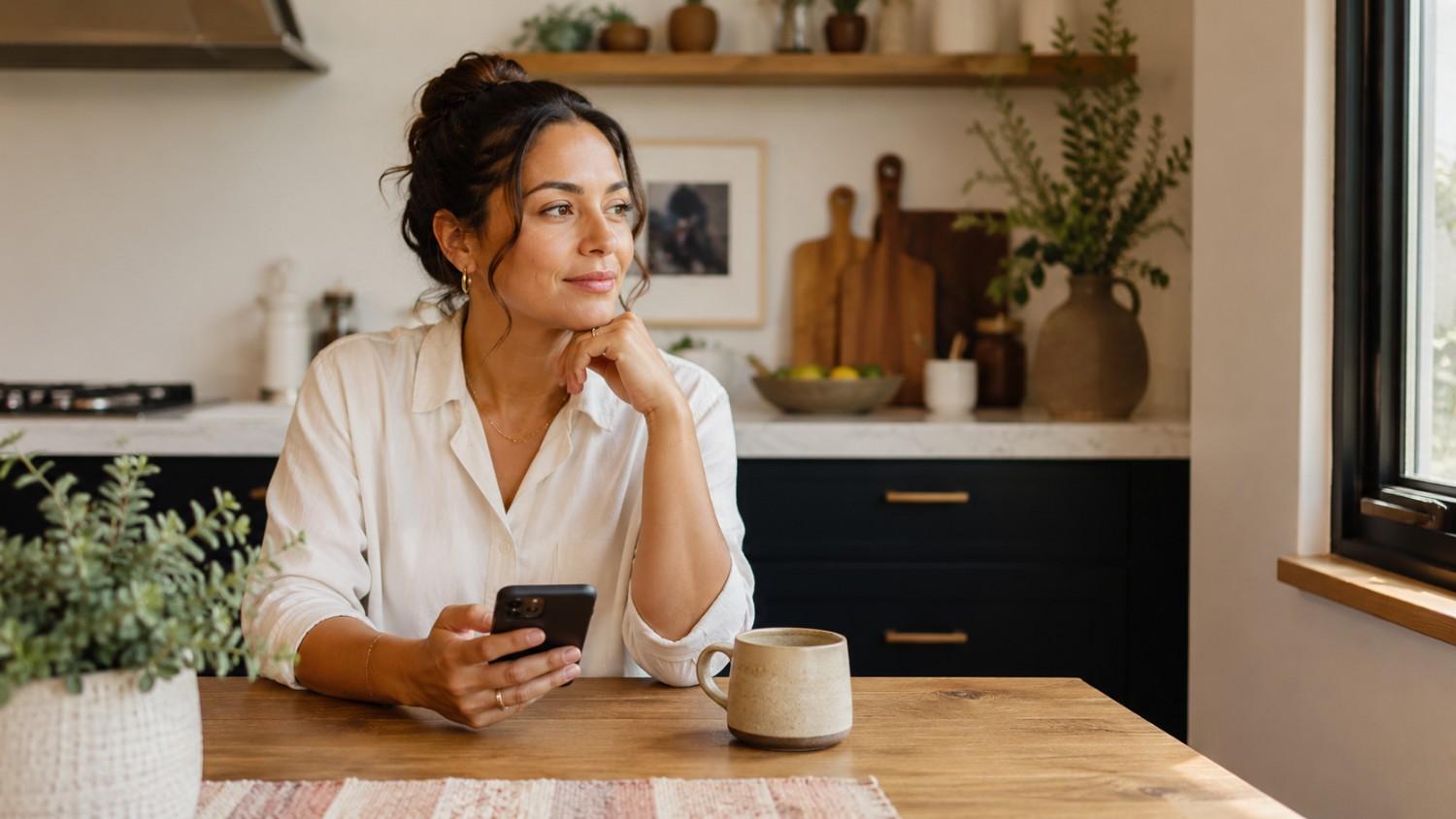 Woman calmly researching whether she can become a surrogate while taking antidepressants